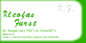 kleofas furst business card